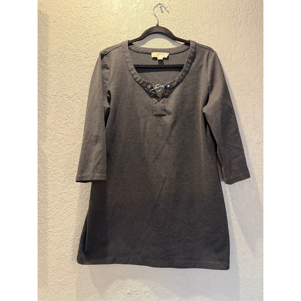 MICHAEL Michael Kors Gray 3/4 Sleeve Toggle Detail Tunic Dress‎ XL